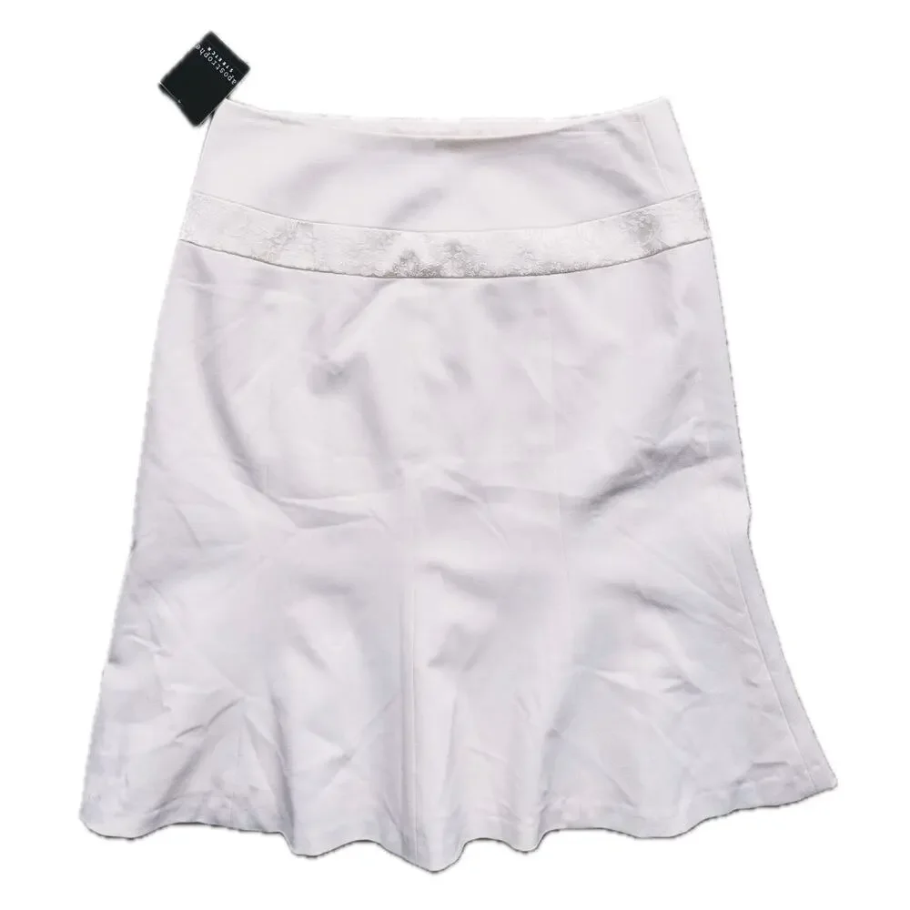 NWT Apostrophe Embroidered Flare Skirt 6 Ivory Coquette Romantic Old Money - Picture 3 of 7
